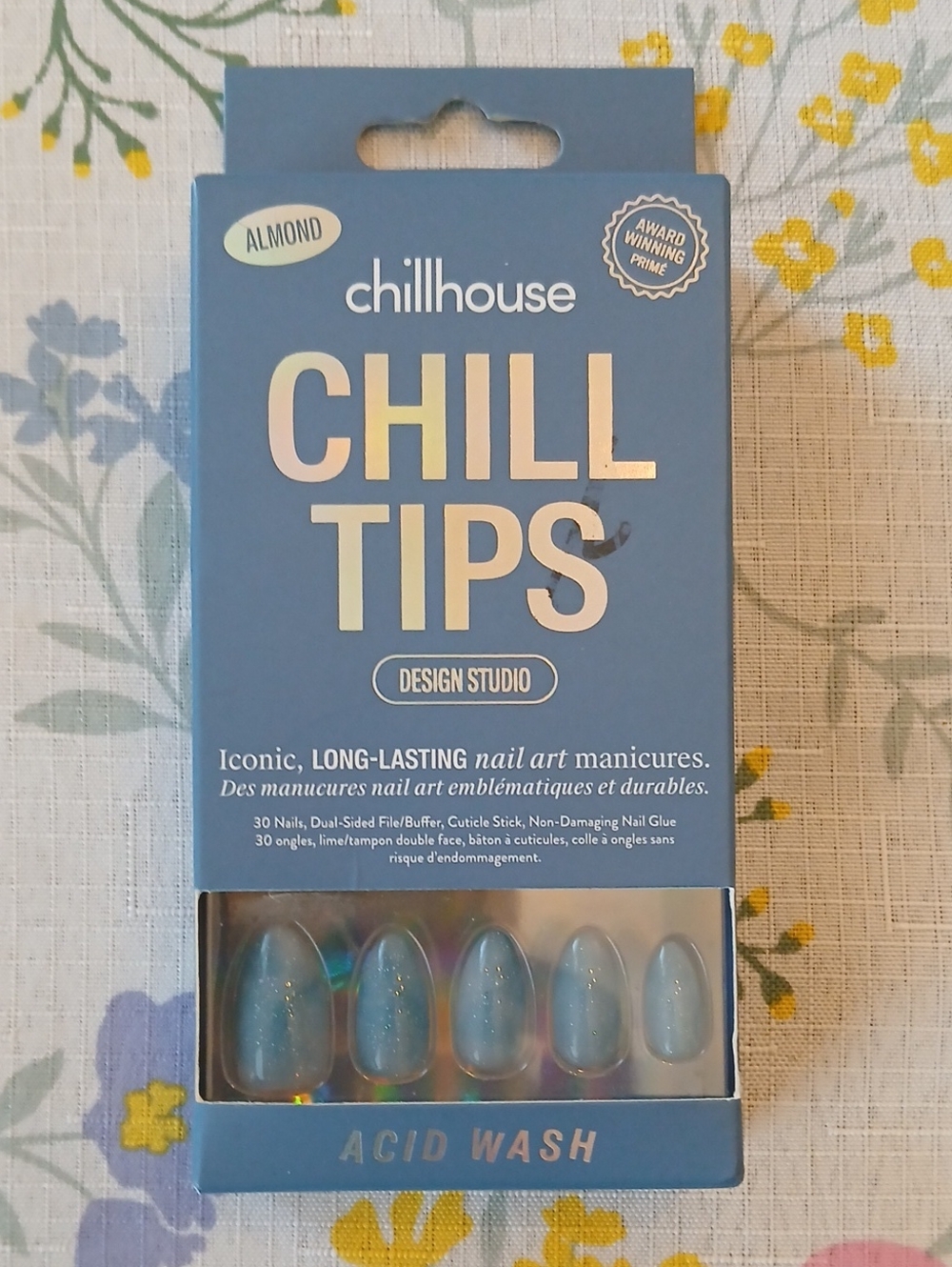 Hill House Acid Wash Blue Almond Press-On Nail Tips